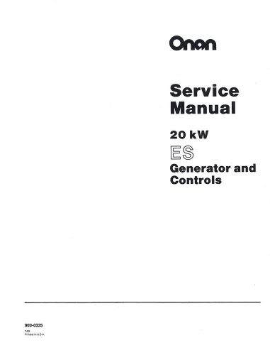 Onan 20kw es generator and controls service manual for sale