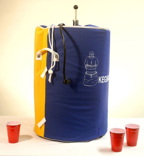 Original kegbag - insulated beer keg cooler - blue and gold for sale