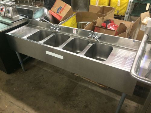 Stainless Steel 4 Compartment  Bar Sink WITH SINKS INCLUDED