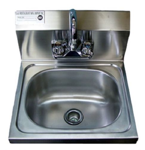 Commercial Wall Hung Hand Sink 17&#034; (With Faucet) Stainless Steel NSF Approved