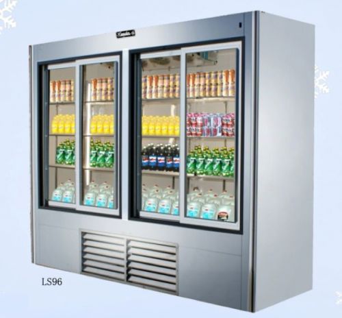 Brand new! leader ls96 - 96&#034; sliding glass door reach in refrigerator for sale