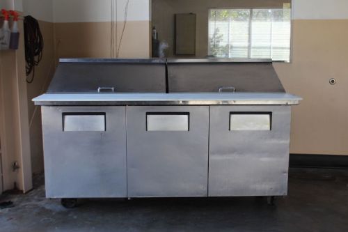 True 6&#039; megatop sandwich or salad prep table tssu-72-30m-b. for sale