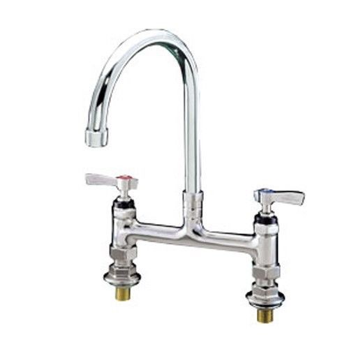 Encore deck mount faucet w/ 8&#034; centers and 6&#034; swivel gooseneck spout for sale