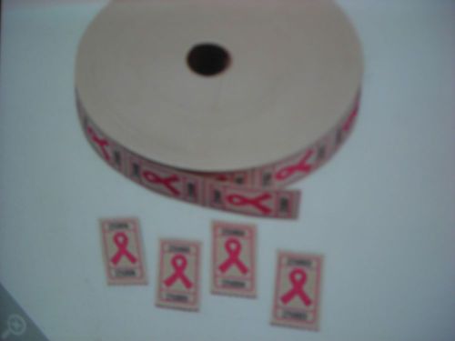 100 Breast Cancer Awareness Pink Ribbon Roll Raffle Tickets