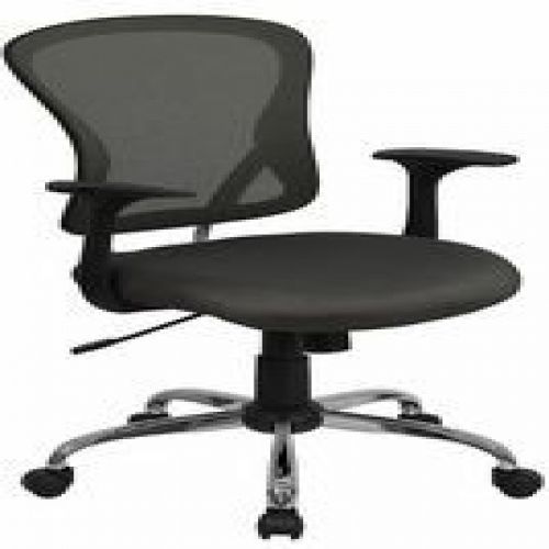 Flash furniture h-8369f-dk-gy-gg mid-back dark gray mesh office chair for sale