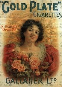 Gold Plate Cigarettes - Gallaher Ltd - Irish Pub Print