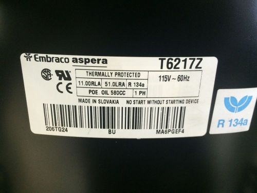 Replacement Parts: Embraco-Aspera Compressor for 2 Door Roll-In Refrigerator