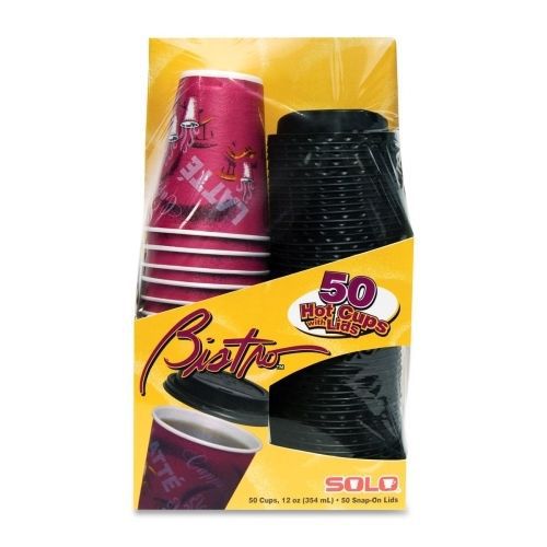 SLOFSX120041 Cups w/ Lid Combo Pack, 12 oz., 50 Lids/50 Cups