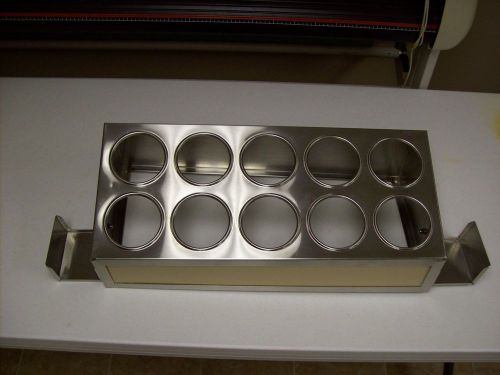 Delfield stainless steel 10 hole counter top silverware utensil flatware holder for sale