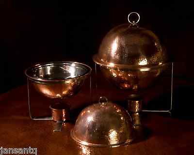 6 quart round chafer hand hammered copper chafers new for sale