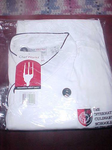 CHEF WORKS COAT PANTS HAT INTERNATIONAL CULINARY SCHOOL NEW IN PACKAGES XS