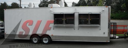 Concession Trailer 8.5&#039;x24&#039; White Event Catering BBQ Food - Applicances