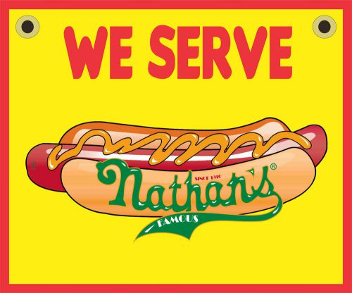NATHAN&#039;S HOT DOG PVC SIGN -RED