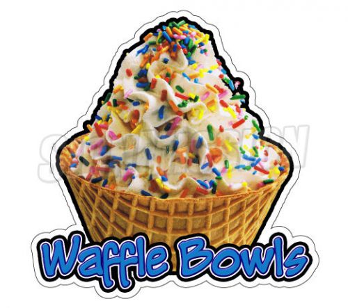 WAFFLE BOWLS Concession Decal soft serve ice cream cart trailer stand sticker