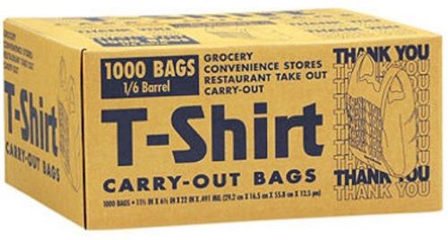 1,000 ct THANK YOU Shopping T-Shirt Plastic Carry-Out Resale Bags FREE SHIPPING