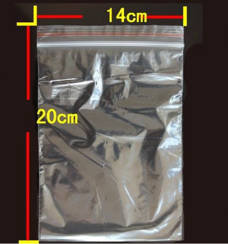 100pcs 14x20cm(5.5&#034;x8&#034;) Clear Reclosable Zip Lock Plastic Bags Jewelry Bags 2Mil