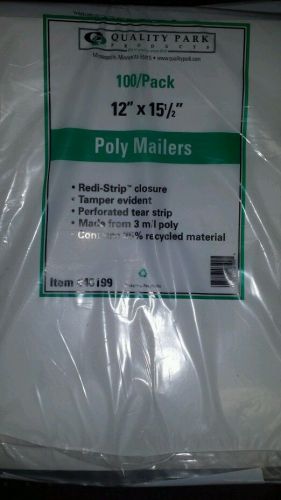 Redi-Strip Recycled Poly Mailer, Side Seam, 12 x 15 1/2, White, 100/pack
