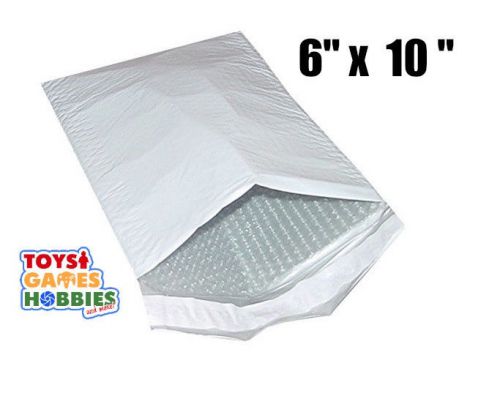 5 poly bubble mailers padded envelopes plastic shipping bags self seal 6x10 dvd for sale