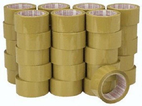 Case 36 rolls 55 yrd 165 ft 2mm 2&#034; tan packing tape heavy duty free shipping for sale