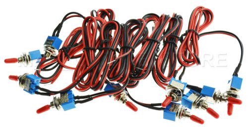 10 mini on / off toggle switches / pre-wired 20 in 3 amp 250v 6a 125 vac for sale