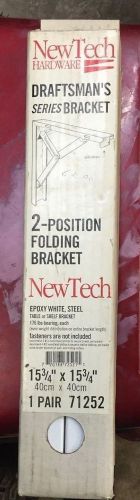 NewTech Draftman&#039;s  2-Position Folding Bracket, 1 pair, 15-3/4&#034;x 15-3/4&#034;, white