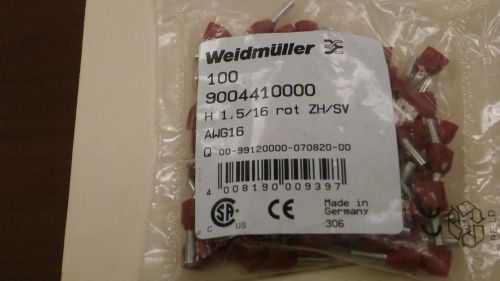 Weidmuller 9004410000 New Red Wire End Ferrules (16 AWG)