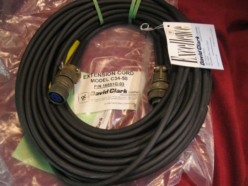 David Clark C34-50 Extension Cord for Amplified Headset Comm 16851G-03