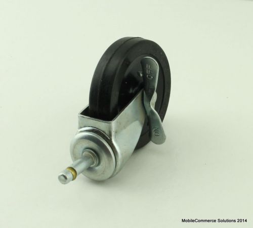 Stem caster, swivel with pinch brake, polyolefin wheel, plain bearing 6 inch for sale