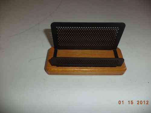 Eldon Expressions Black Mesh Metal &amp; Wood Business Card Holder