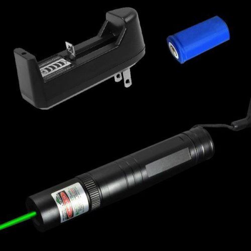 532nm green laser pointer light pen beam high power 5mw + battery + charger for sale