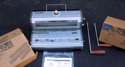Akiles wiremac-31 14&#034; 3:1 pitch wire binding machine &amp; punch w/box of binders for sale