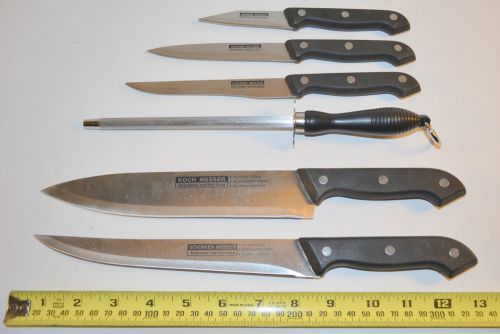 Chef Knives, knifes, Variety sizes, 5 Messer Knives plus a sharpening rod