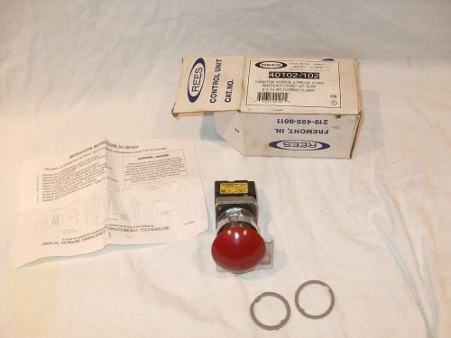 REES 40102-102 Push Button Operator W/Padlock Attachment, Red Mushroom Head