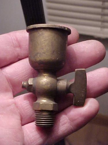 Nos 1/4&#034; pipe brass lidded oil cup valve hit miss gas steam engine oiler for sale