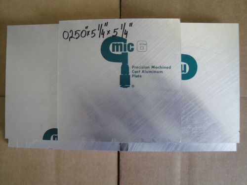 Mic- 6 cast tooling aluminum plate 5 pcs. x 1/4&#034; x 5 1/4&#034; x 5 1/4&#034; for sale