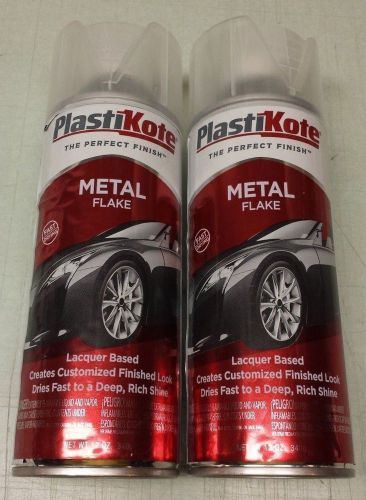 Lot of 2 Plasti-Kote Metal Flake Clear Spray Paint 307 *NEW* Metalflake