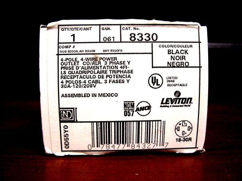Leviton 4-Pole 4-Wire Power Outlet 8330 3 Phase 18-30R