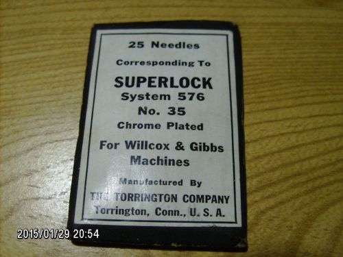 25 pc Willcox &amp; Gibbs sewing machine needles -Superlock system 576 No 35