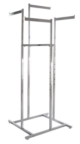 4-way space saver w/ straight blade arms - square tubing satin chrome for sale