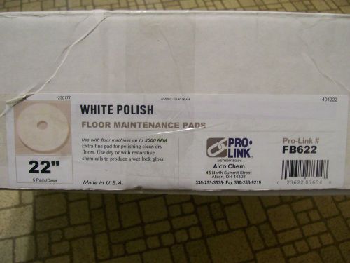 Prolink White polish floor maintenance pads 22&#034; FB622