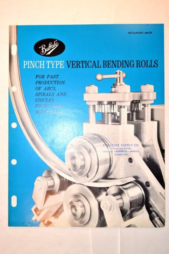 Buffalo pinch type vertical bending rolls bulletin 3261f 1963 #rr800 for sale