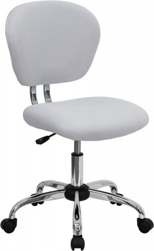 Mid-Back White Mesh Task Chair with Chrome Base (MF-H-2376-F-WHT-GG)