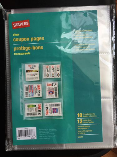 Staples Clear Coupon Pages 10 6-Pocket Sheets PVC-free/Latex-free/Acid-free