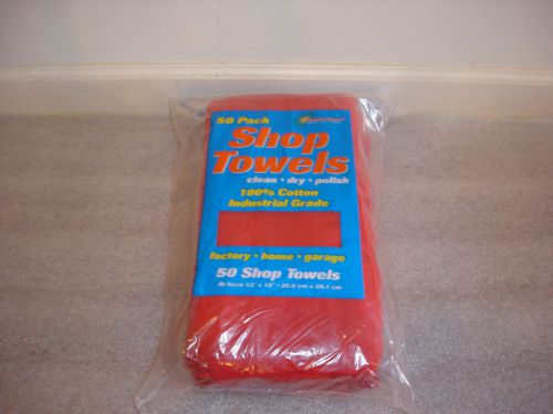 50 Red Shop Towels Mechanics Grease Rags Dirt Grease Liquids Industrial Grade