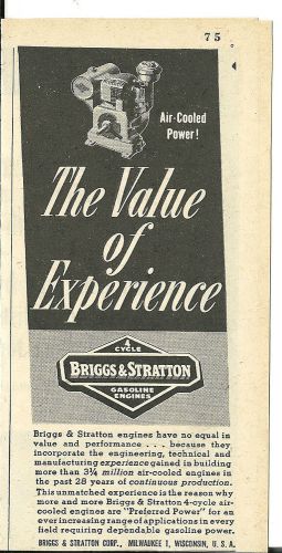 Jan. 1948 Briggs &amp; Stratton Corp.Milwaukee,Wis.Gas Engine  ad