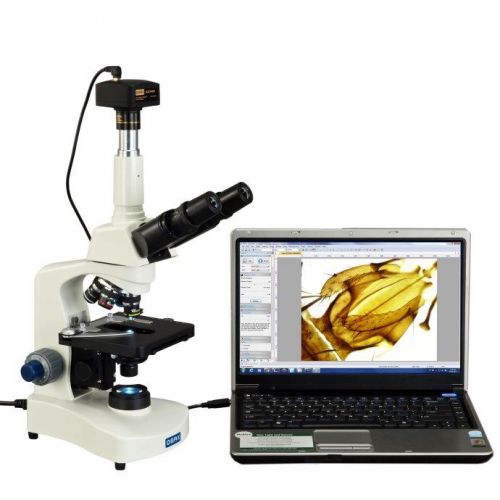 Omax 40x-2500x trinocular led compound microscope siedentopf + 14mp usb camera for sale
