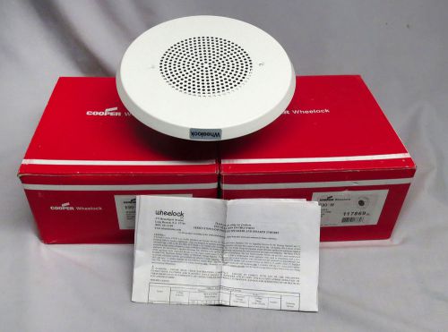 2 cooper wheelock e90-w round ceiling speakers - white 117869dl 25/70 7 vrms for sale