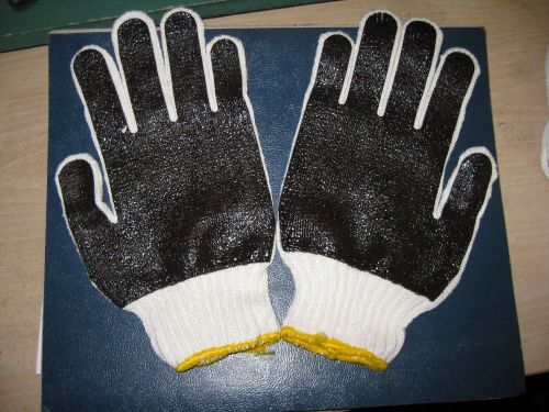 4718LD Gloves One-Sided Brown PVC Palm Coated Ladies Size:Small
