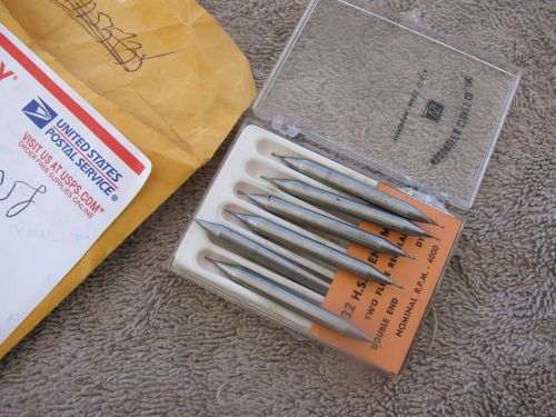 6 USA 1/32 2 flute double end mills machinist toolmaker tools