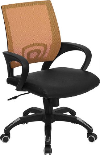 Mid-Back Orange Mesh Chair with Leather Seat (MF-CP-B176A01-ORANGE-GG)
